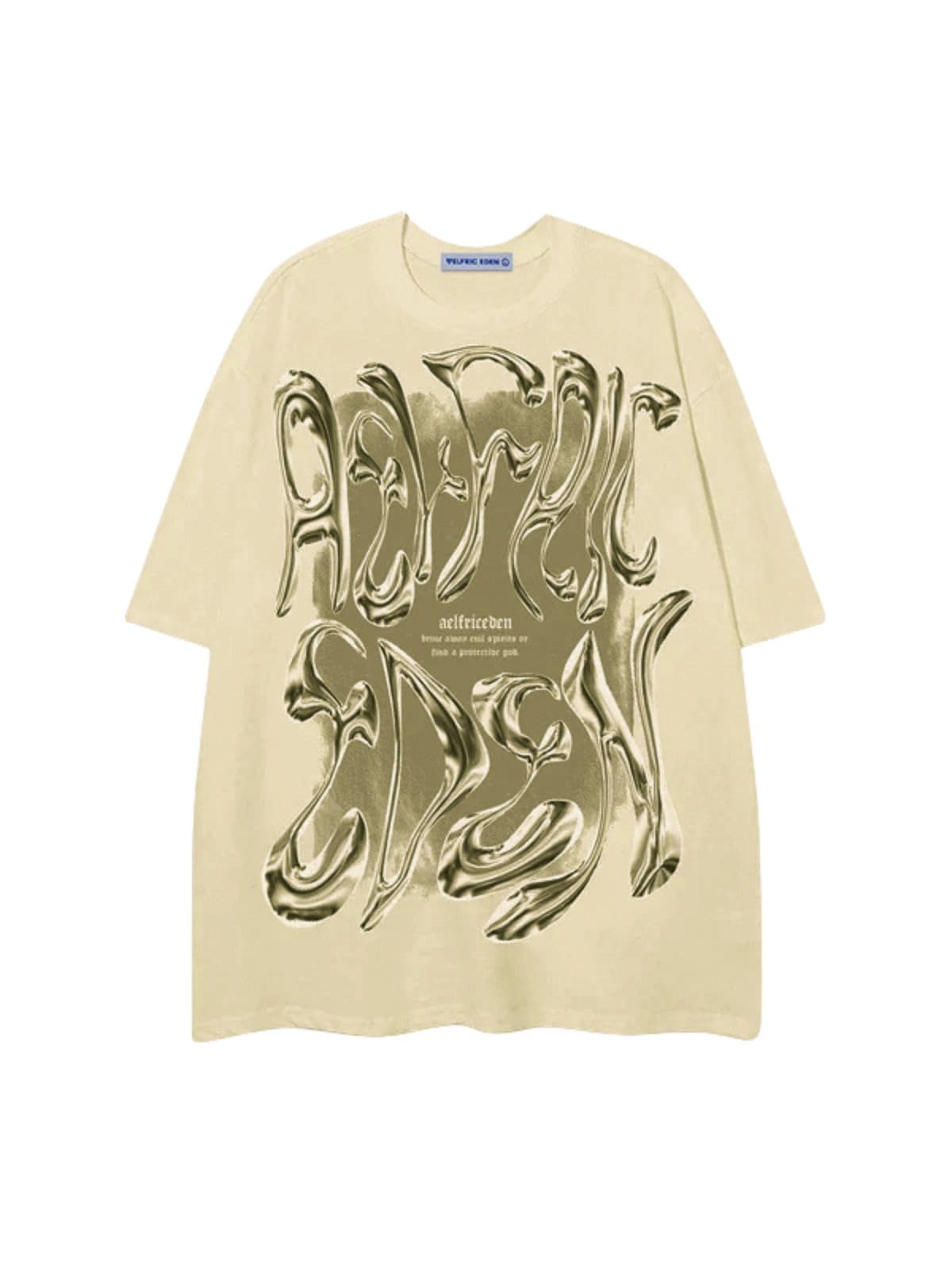 Metalic Graphic Tees Men Y2k Oversized T Shirts Women Vintage Tees Unisex Summer Tops
