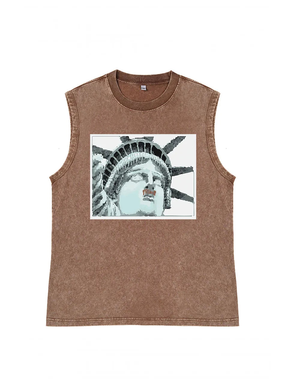 230g Cotton NYC Printed Wash Old Sleeveless T-shirt