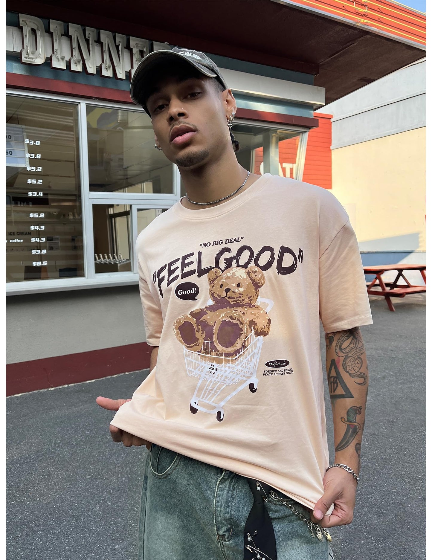 Oversized Graphic Tees Men Streetwear Casual Summer Tops Unisex T-Shirt