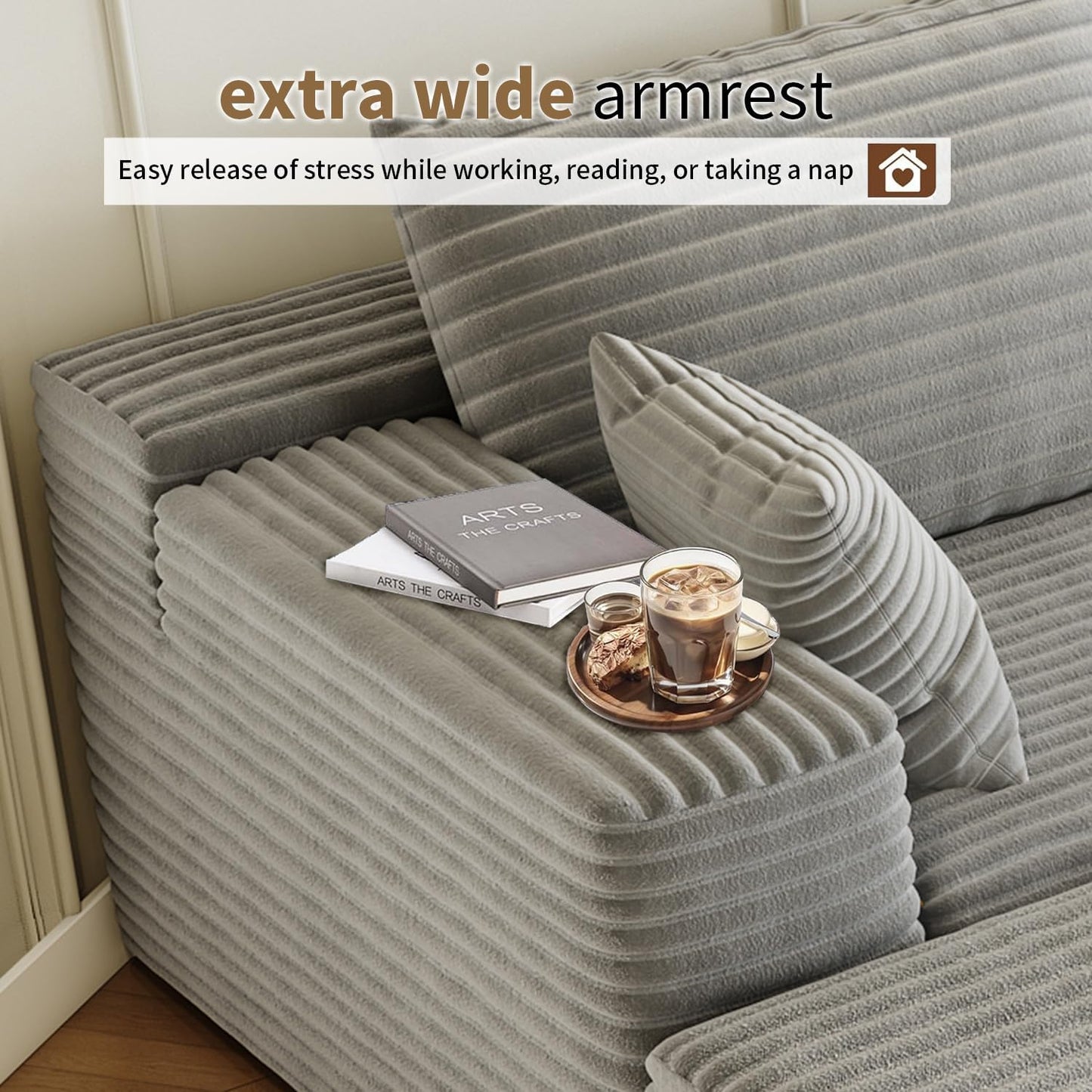107.5" Cloud Modular Sectional Sofa with 1 Ottoman