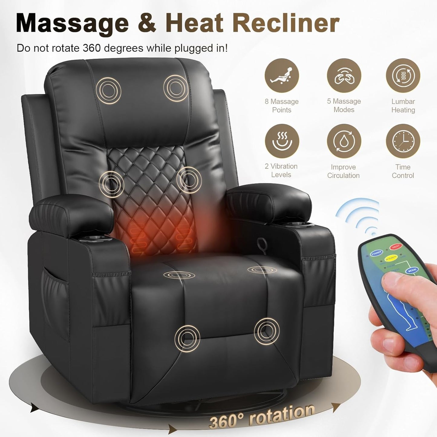 YONISEE 3 Seat Recliner Sofa, Large Reclining Sofa with Storage Console, Manual Reclining Chair with USB Ports, 2 Cell Phone Holder, 3 Seater Loveseat Recliner Couch for Living Room