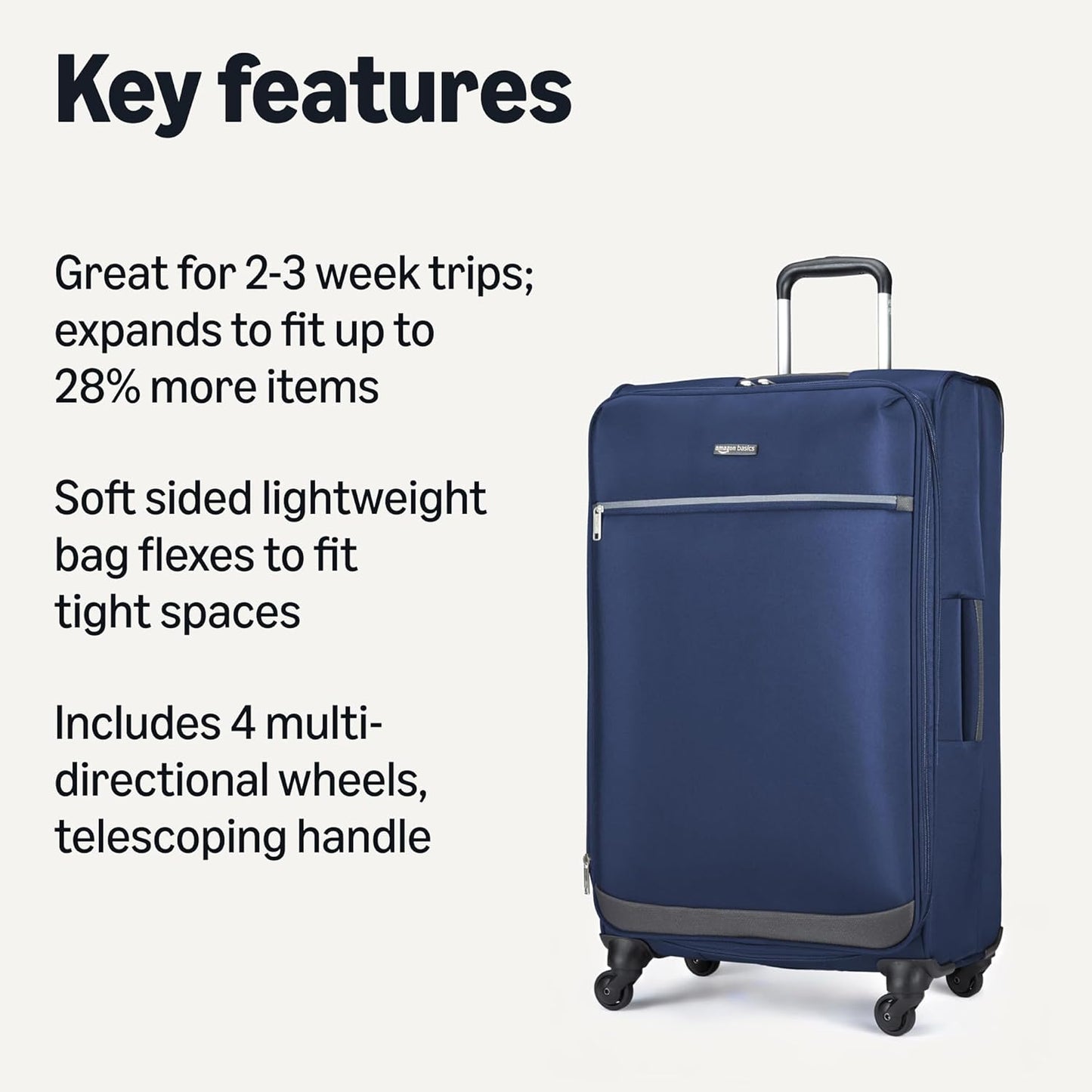 20" Luggage, Softside Suitcase With TSA Lock