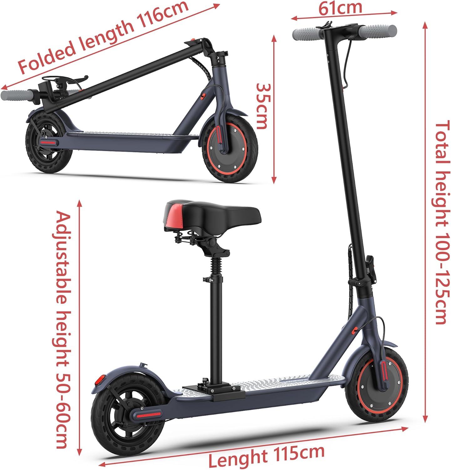 Electric Scooter for Adults 8.5/10/14" Tires, 19/22Mph, 350W/500W Motor