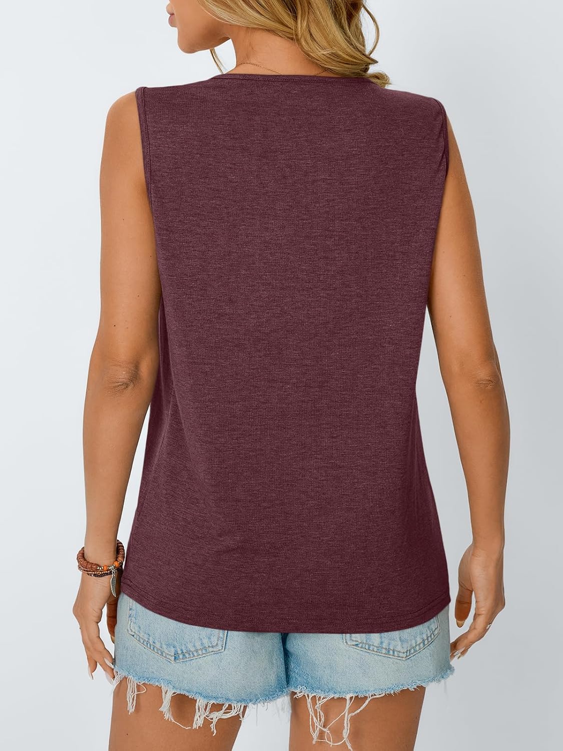 Womens Loose Fit Casual Flowy Tank Tops Trendy Sleeveless Summer Tops
