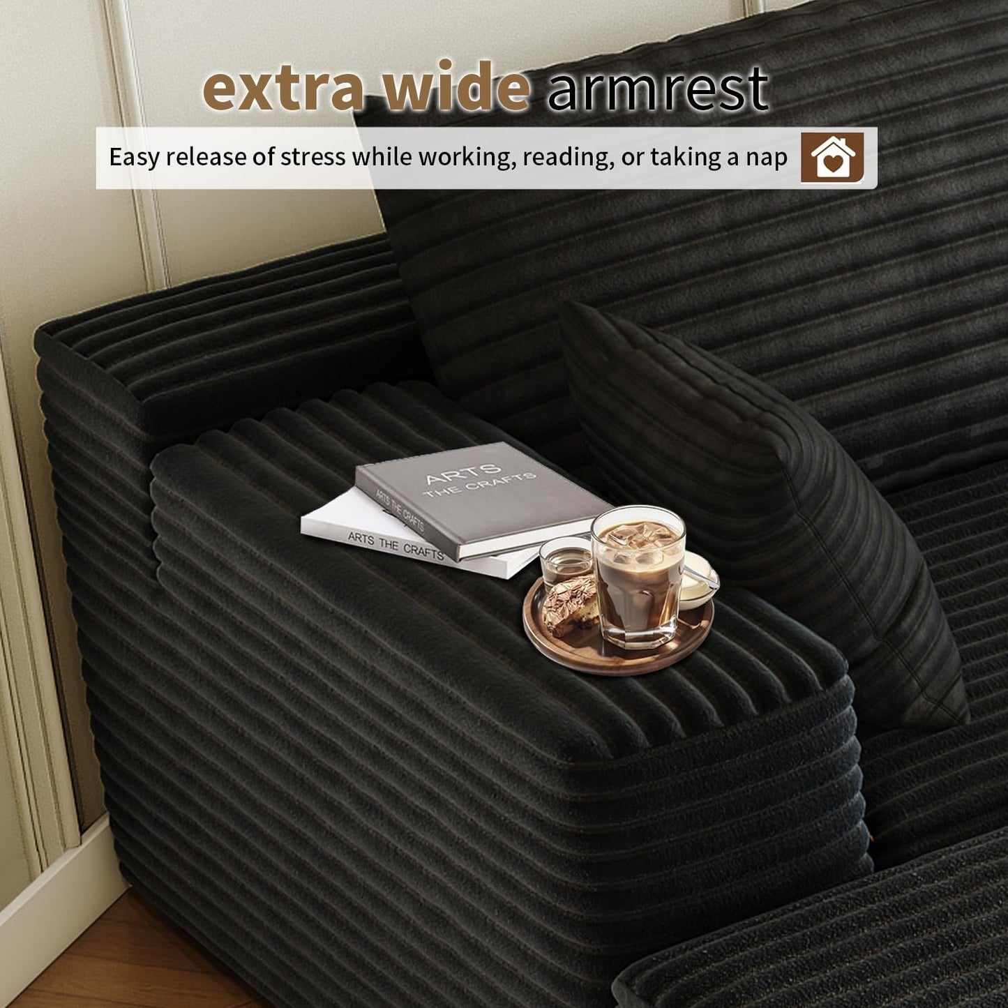 107.5" Cloud Modular Sectional Sofa with 1 Ottoman