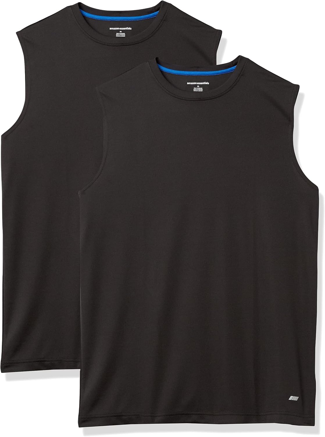 Essentials Men's Active Performance Tech Muscle Tank Pack of 2