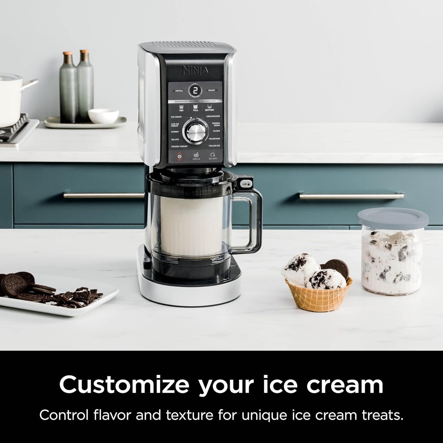 Ninja NC301 CREAMi Ice Cream Maker, for Gelato, Mix-ins, Milkshakes, Sorbet, Smoothie Bowls & More