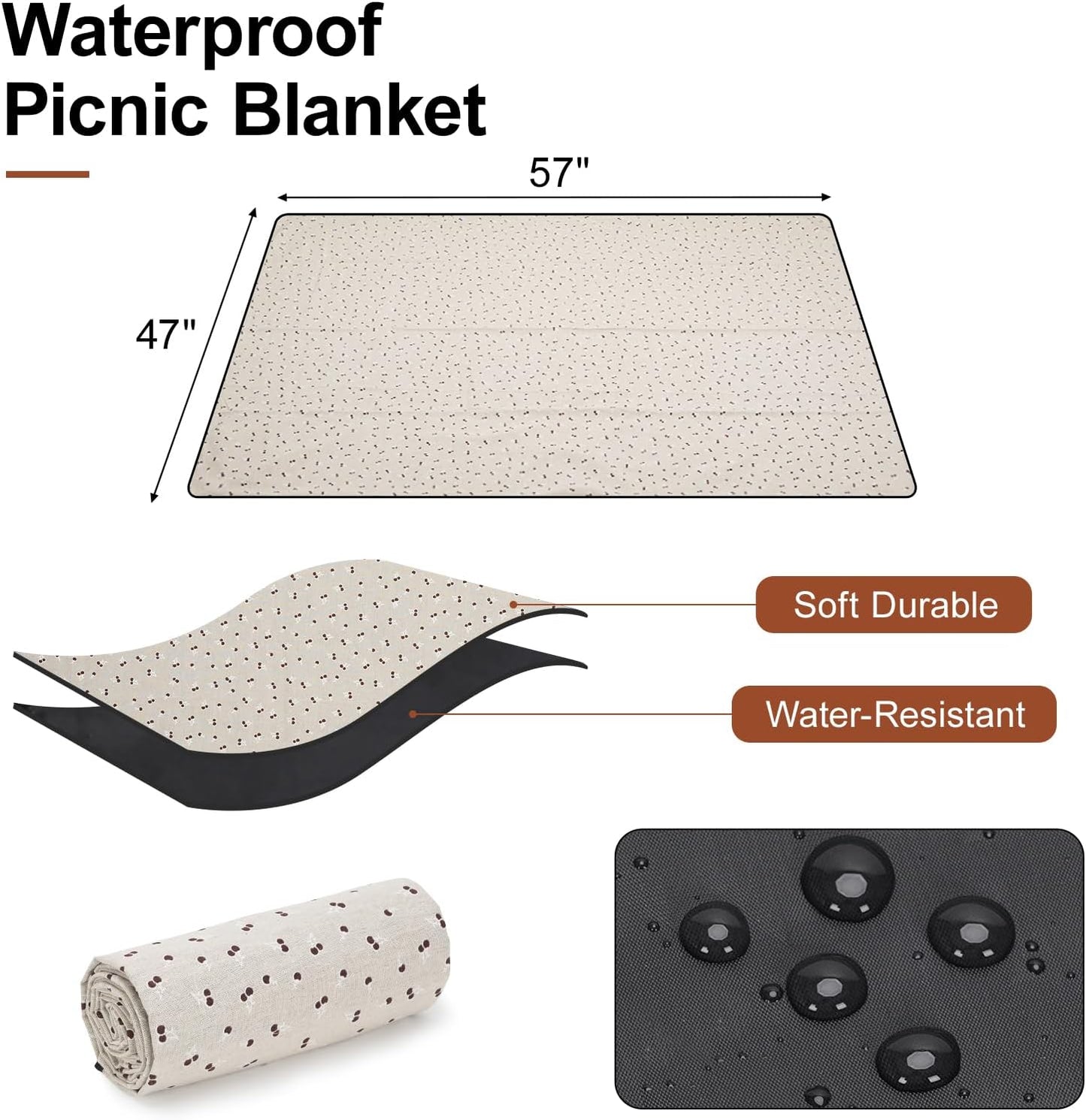 19Pcs Picnic Basket for 2 with Blanket