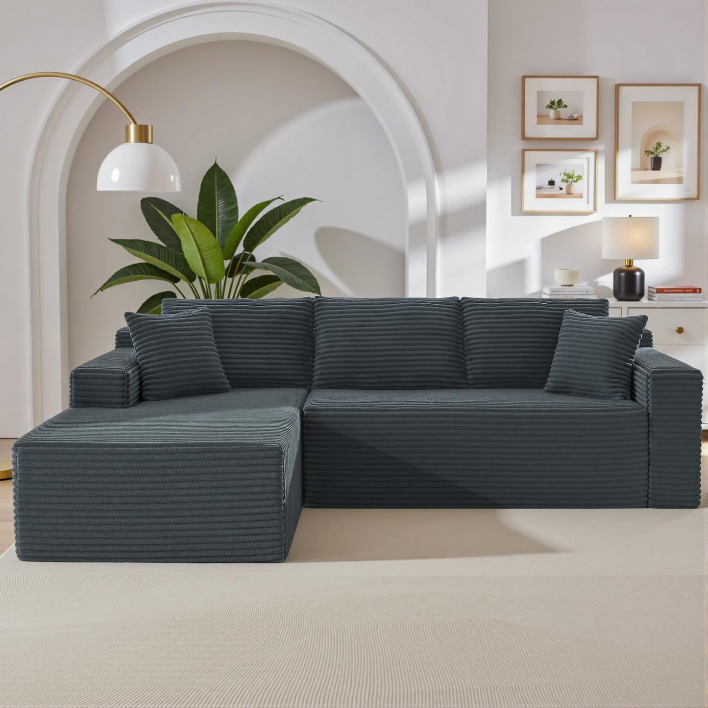105 Inch Cloud Sectional Couch with Deep Seat