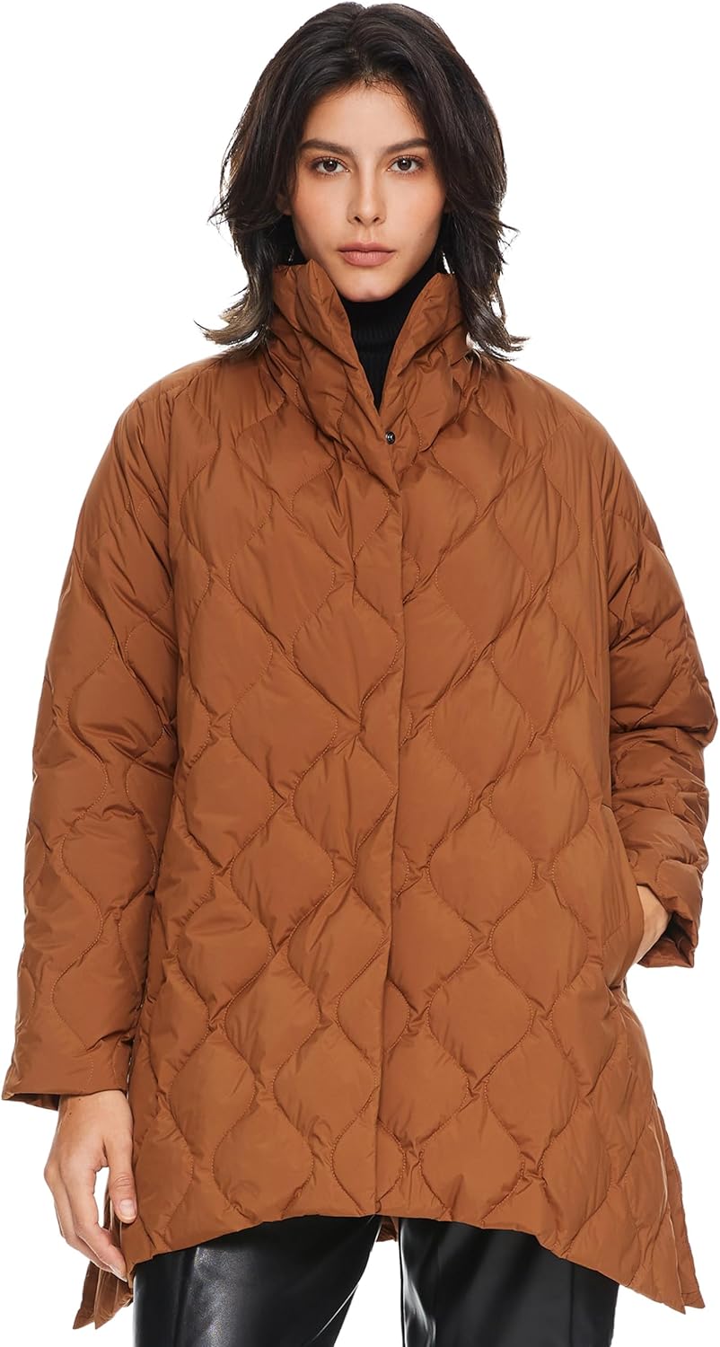 Women’s Oversized Quilted Down Jacket Lightweight Puffer Coat