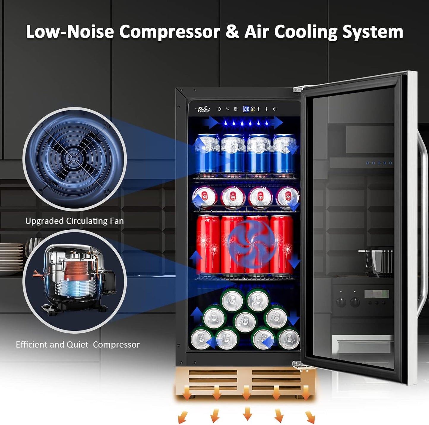 24 Inch Beverage Refrigerator Outdoor Under Counter Beverage Cooler for Patio