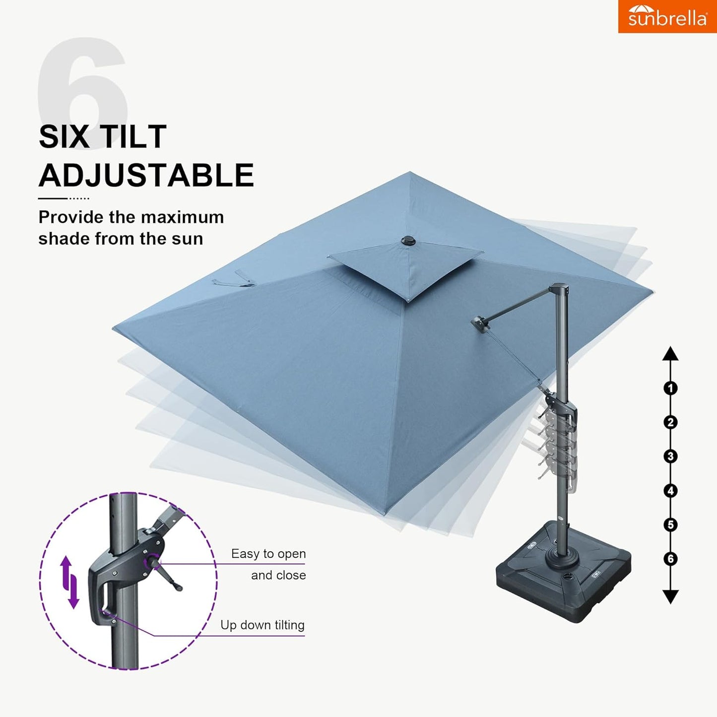 12ft Patio Umbrella with Base Large Outdoor Square Umbrella