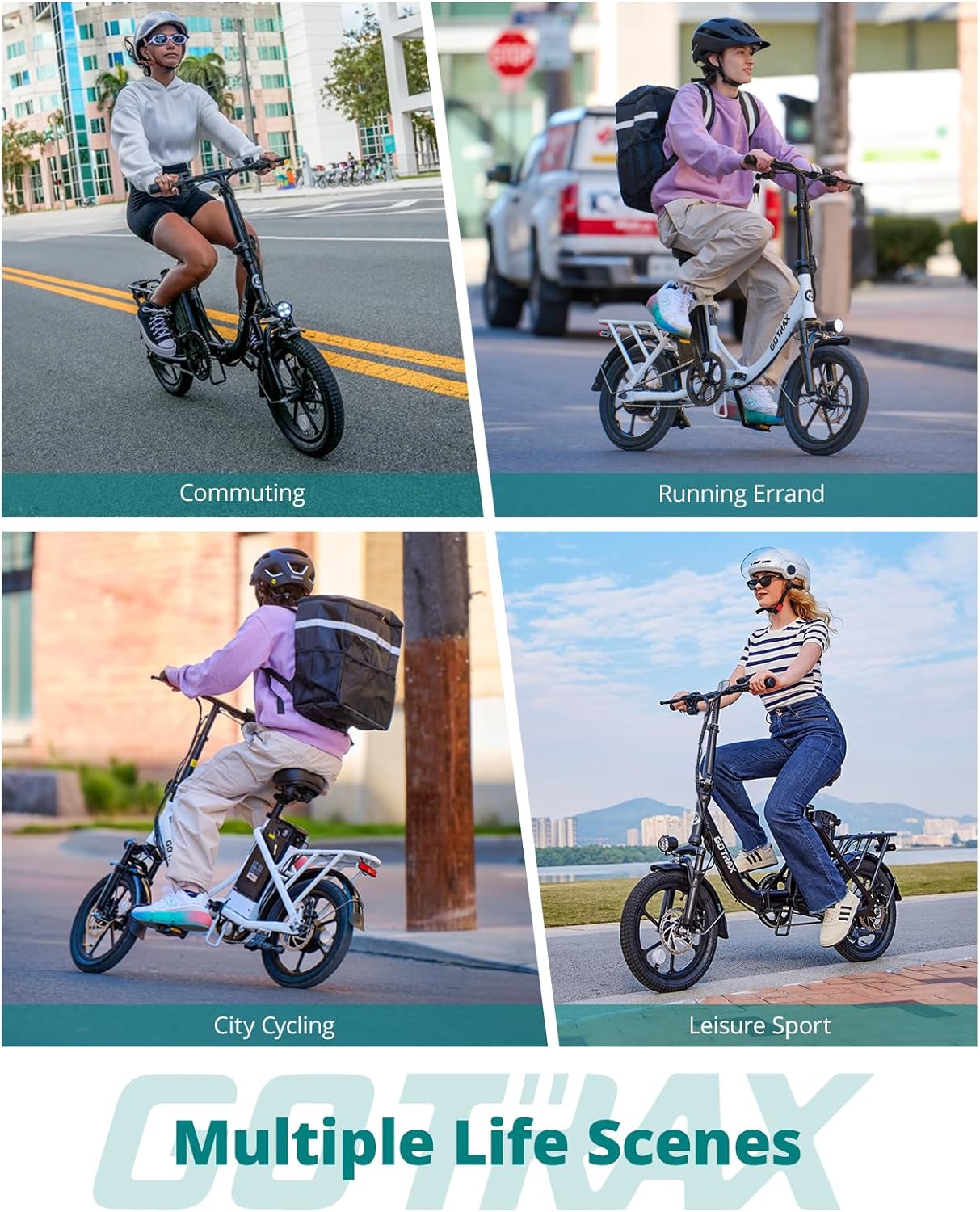 Gotrax 16" Folding E-Bike with Removable Battery 28 Mile Range