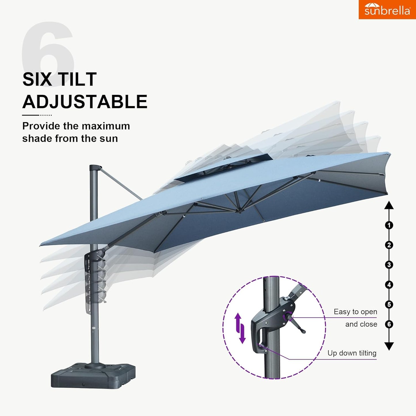 12ft Patio Umbrella with Base Large Outdoor Square Umbrella