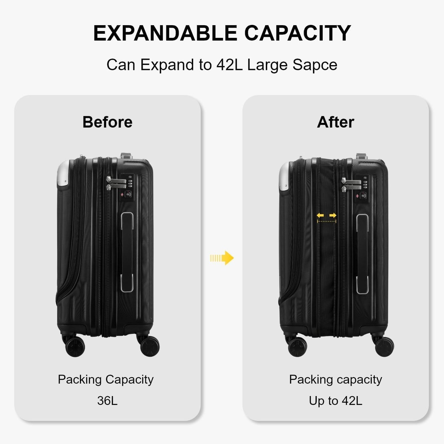 Luggage Airline Approved 20 Inch Expandable Hard Sided Luggages