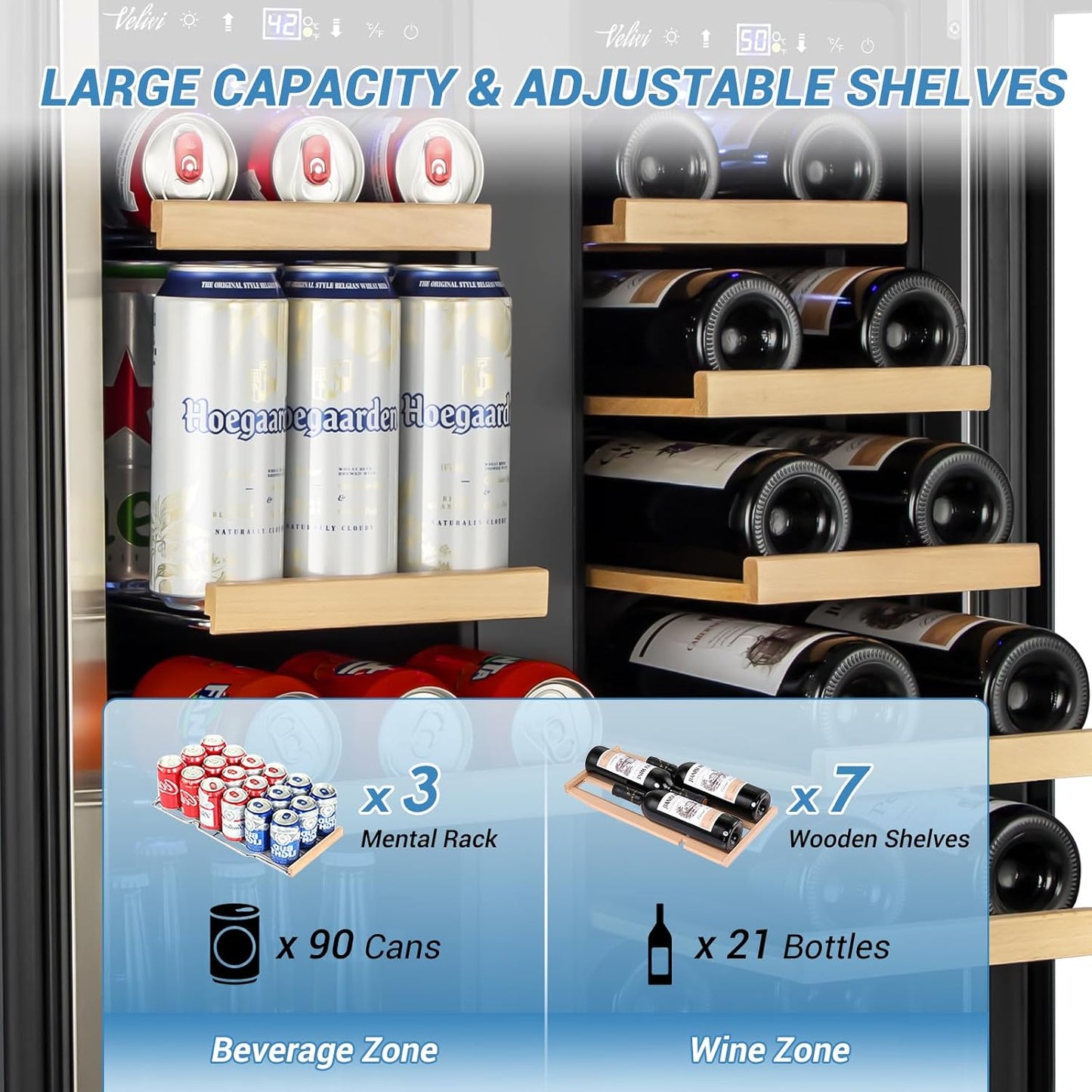 24 Inch Beverage Refrigerator Outdoor Under Counter Beverage Cooler for Patio