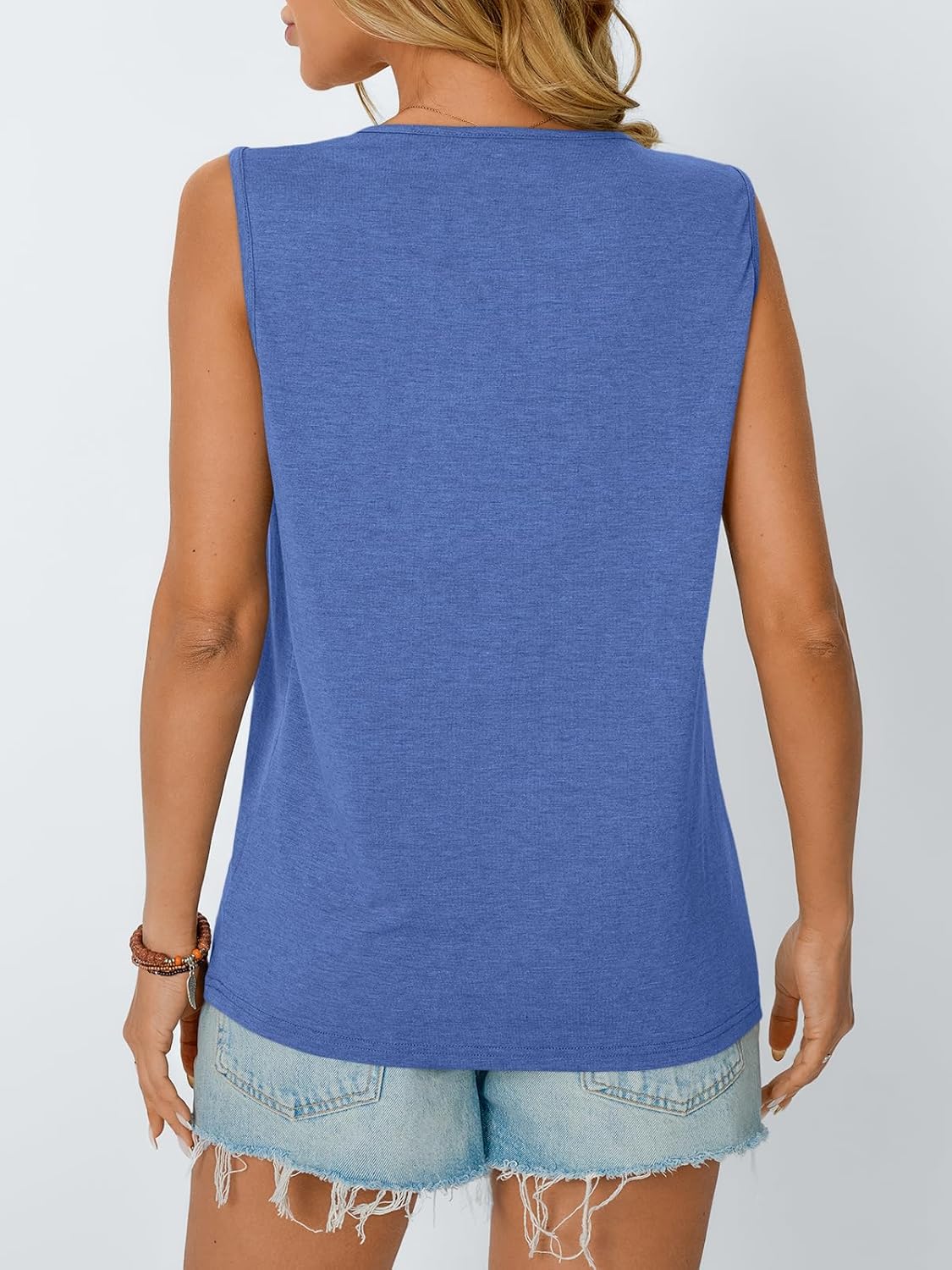 Womens Loose Fit Casual Flowy Tank Tops Trendy Sleeveless Summer Tops