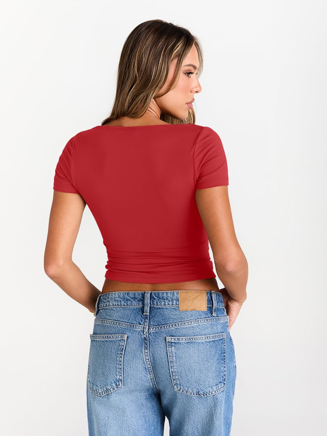 Womens Boat Neck Tops Short Sleeve T-Shirts Slim Fitted Compression