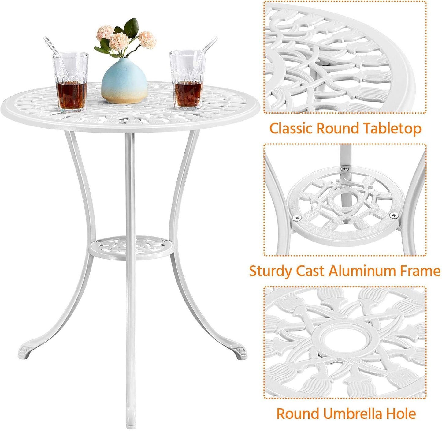 Yaheetech 3-Piece Outdoor Bistro Set w/Floral Design