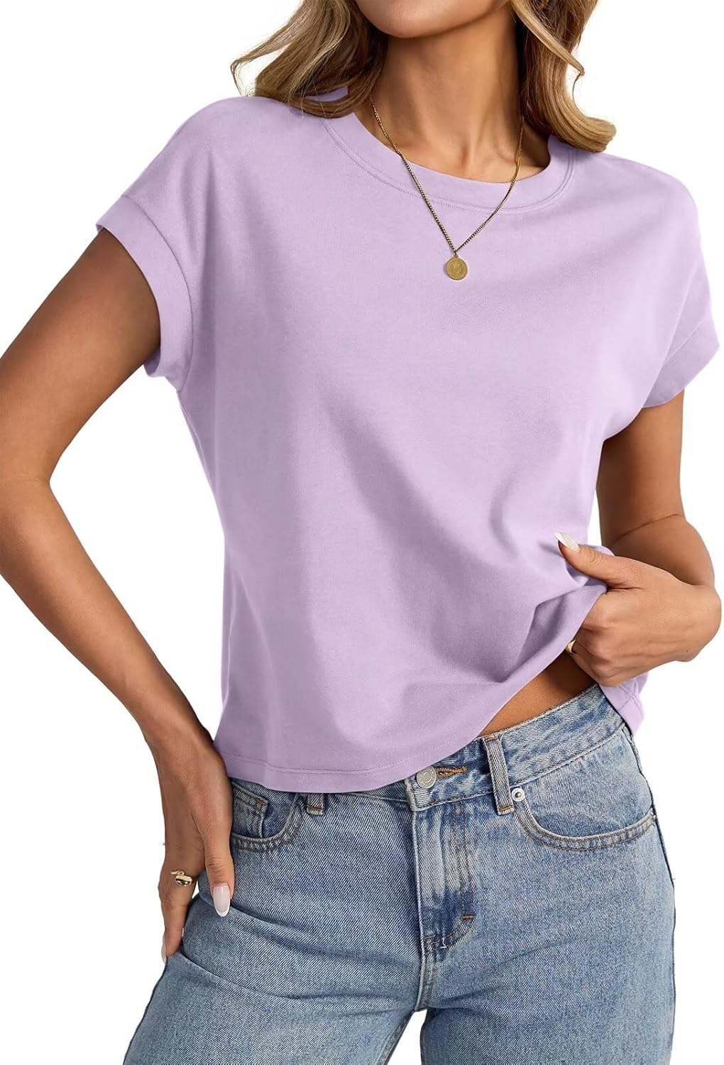 Womens Cap Sleeve Crop Tops Cotton T Shirts