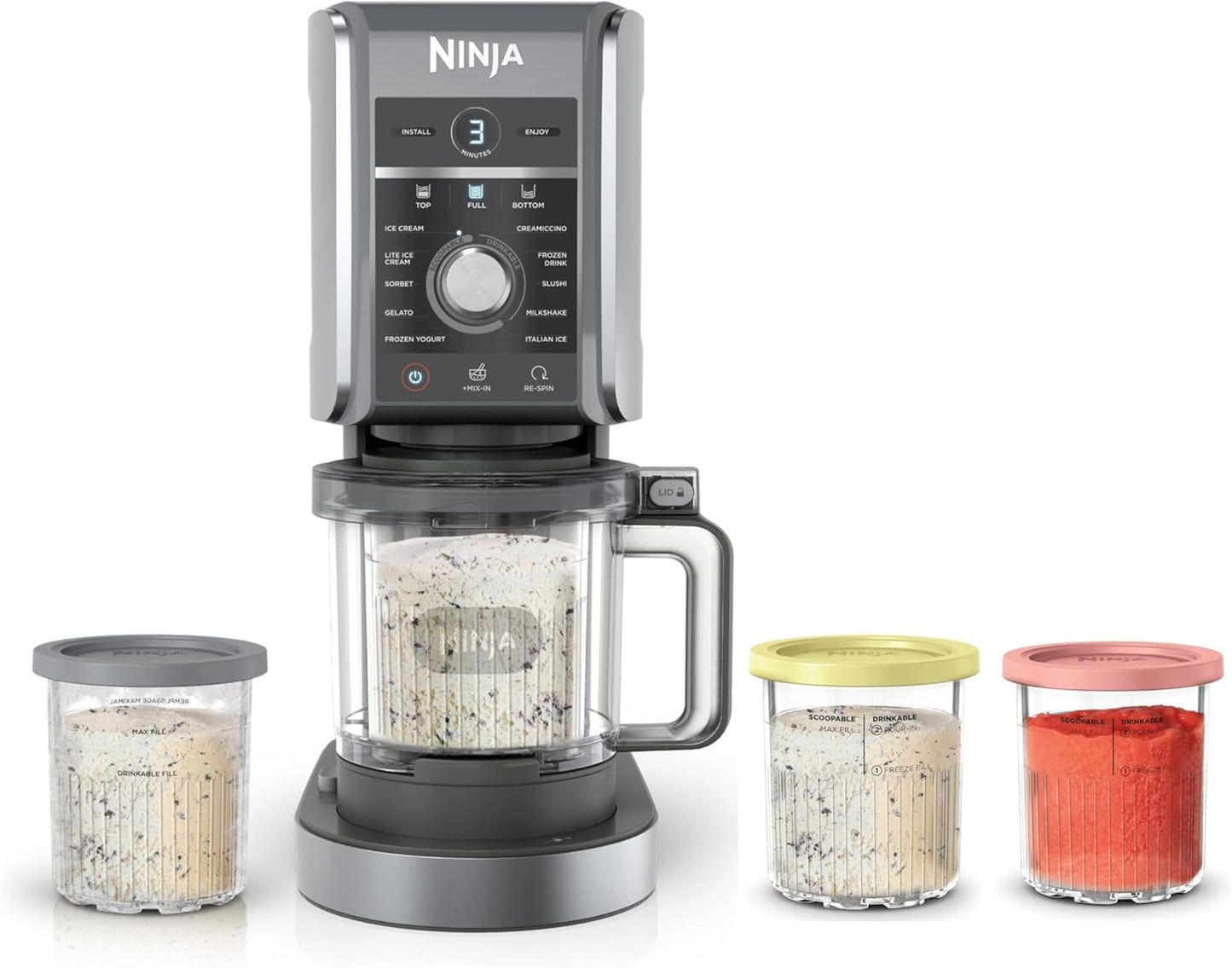 Ninja NC301 CREAMi Ice Cream Maker, for Gelato, Mix-ins, Milkshakes, Sorbet, Smoothie Bowls & More