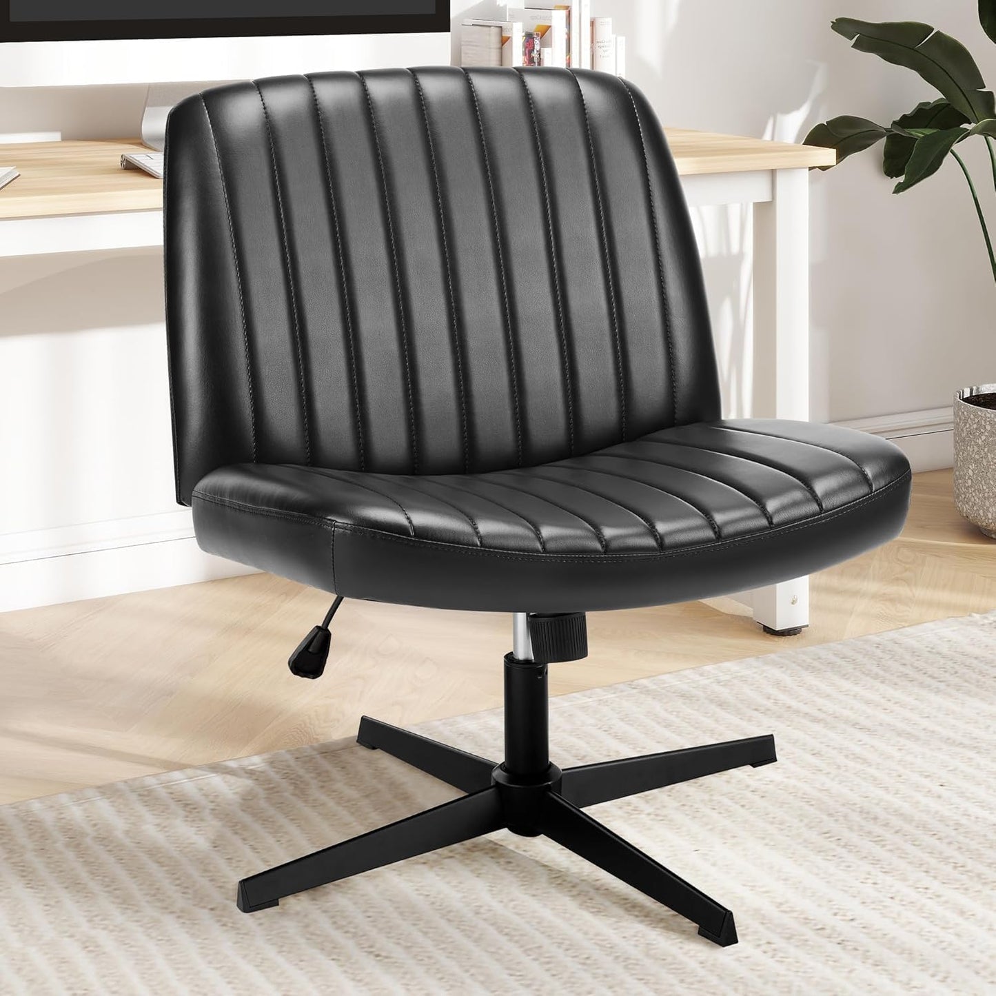 DUMOS Criss Cross Chair Legged Office Wide Comfy Desk Seat