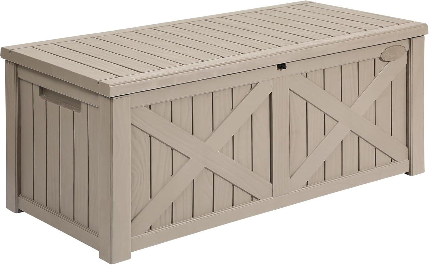 YITAHOME 120 Gallon Large Deck Box Upgraded Resin Outdoor Storage Boxes