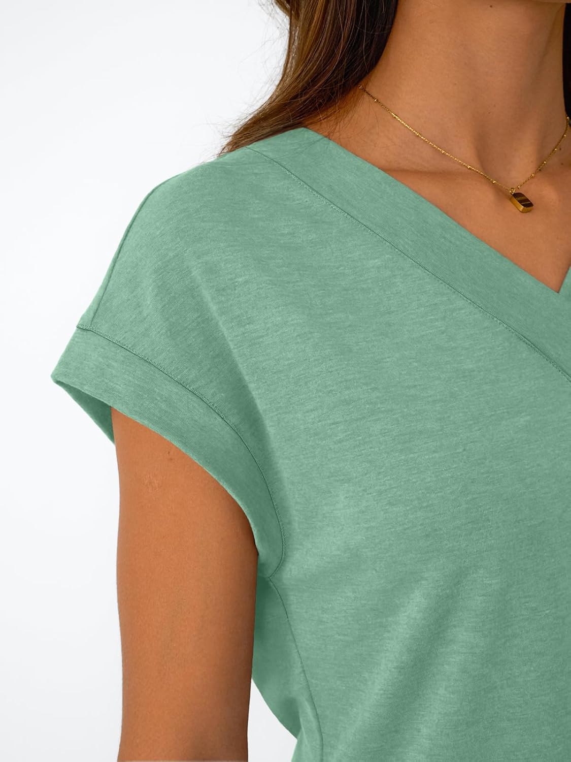 Womens Cap Short Sleeve T Shirts Summer Tops V Neck