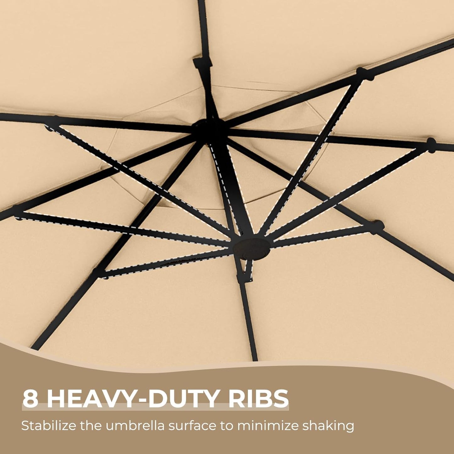 12FT Outdoor Offset Cantilever Umbrella with Base Champagne