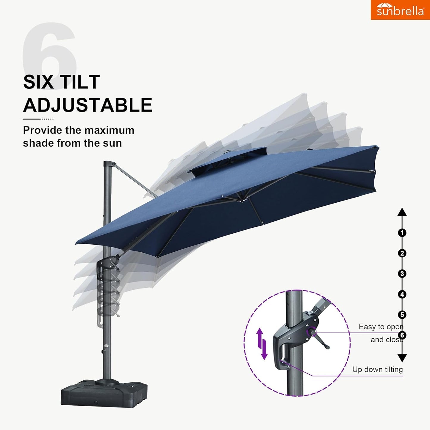 12ft Patio Umbrella with Base Large Outdoor Square Umbrella