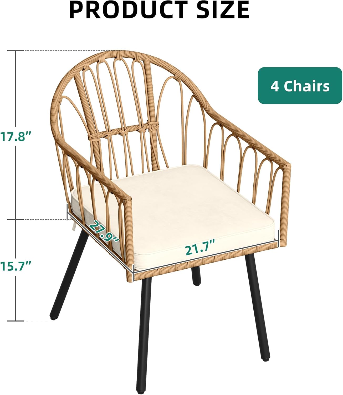 YITAHOME 5 Pieces Outdoor Patio Dining Table Chair Set