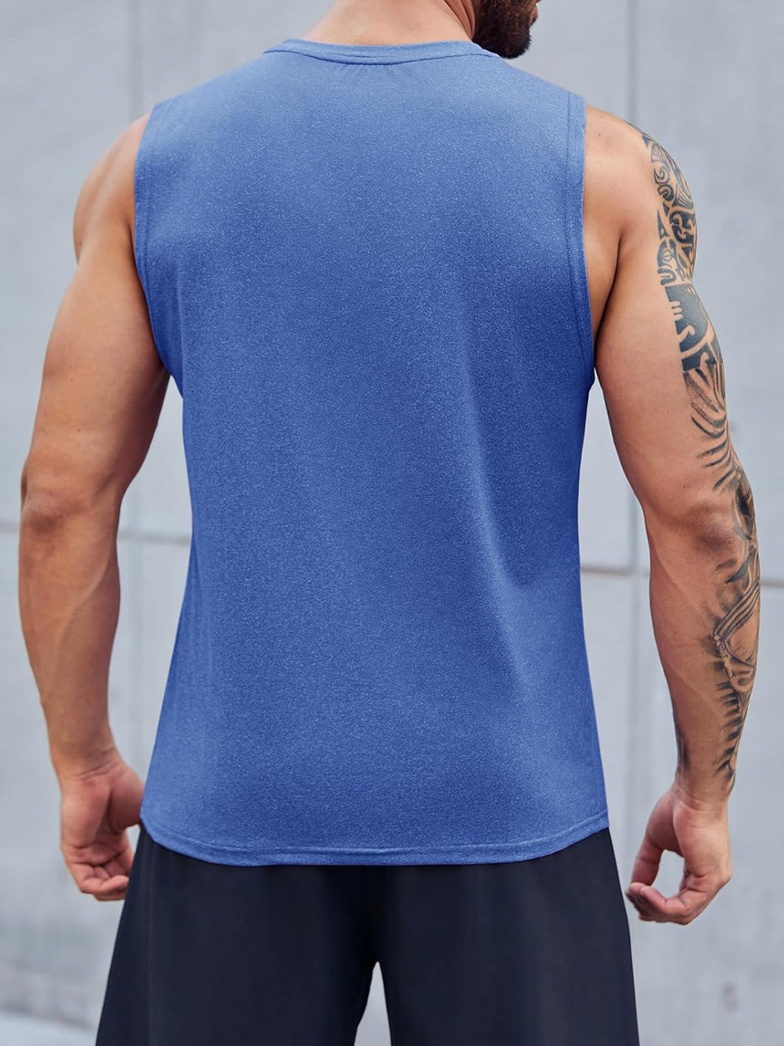 Men's Sleeveless Tank Tops Crewneck Solid Loose Fit Shirt