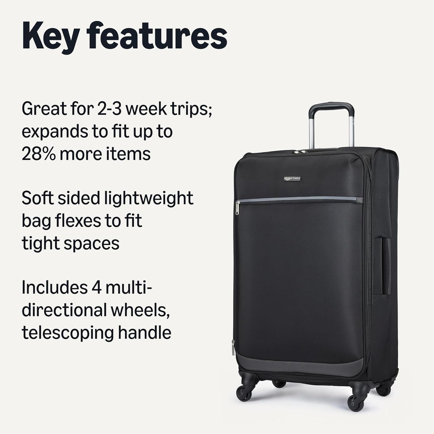20" Luggage, Softside Suitcase With TSA Lock