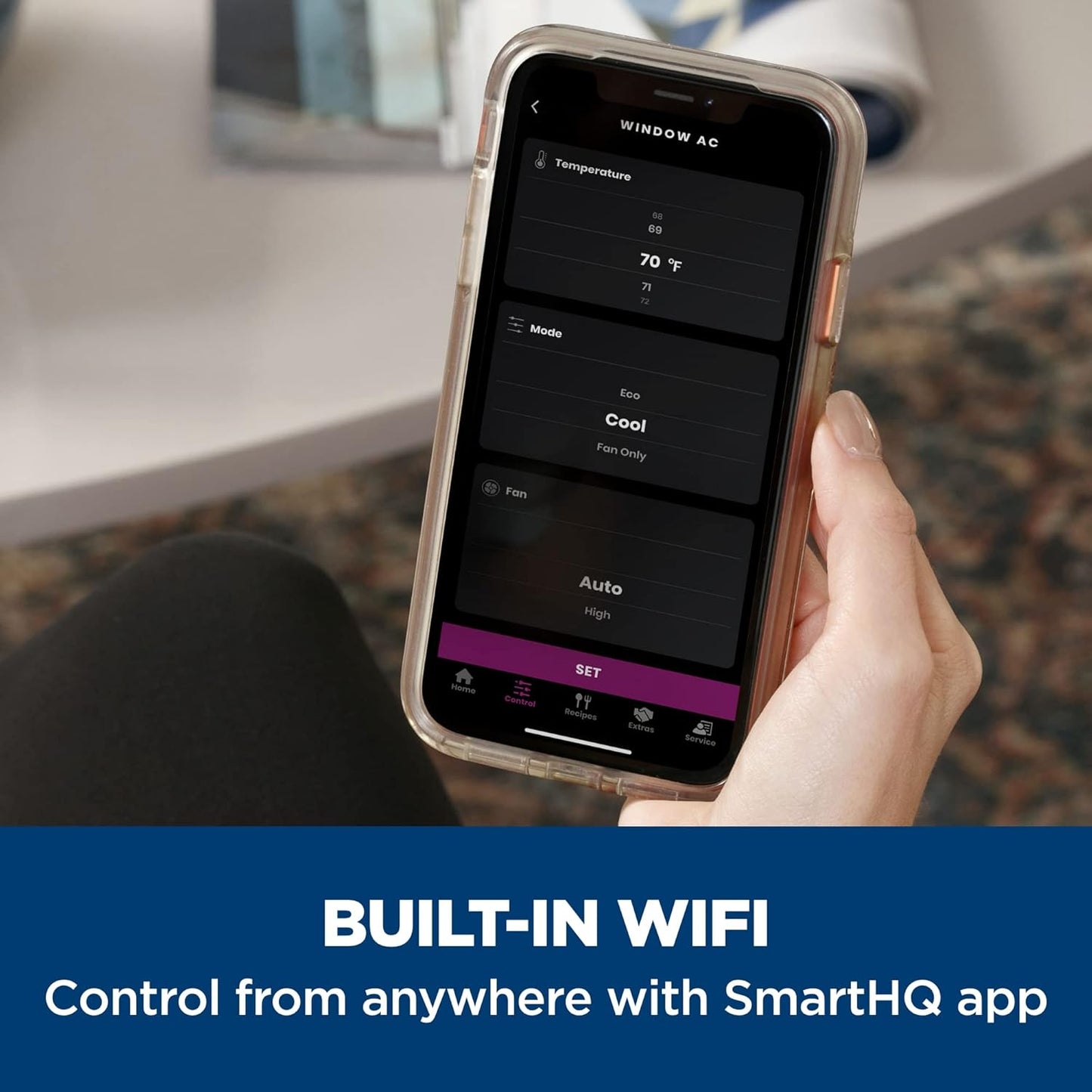 12,000 BTU Window AC Wi-Fi Enabled Cools up to 550 Sq.Ft Remote & App Control Easy Install