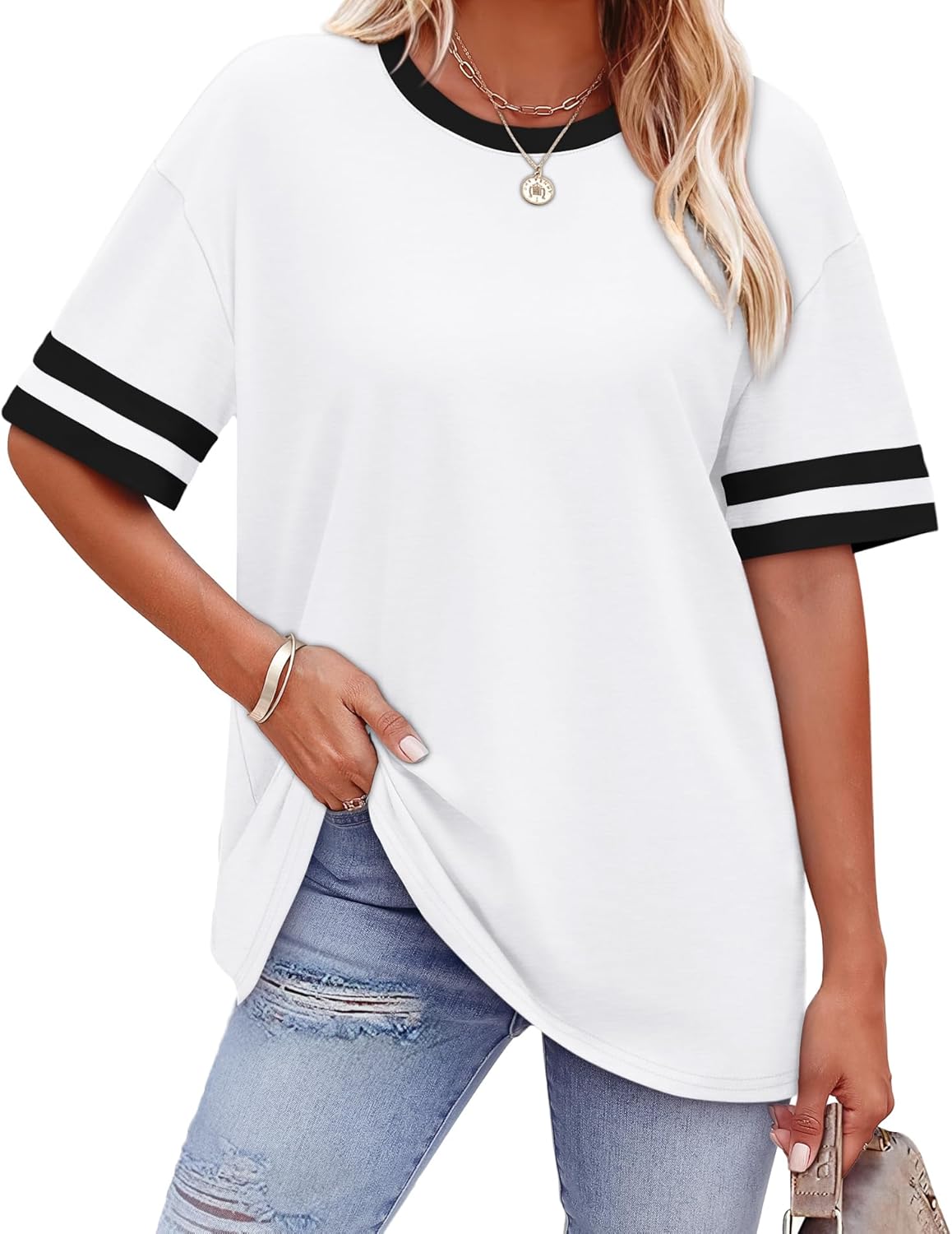 Womens T Shirts Loose Fit Short Sleeve Tees
