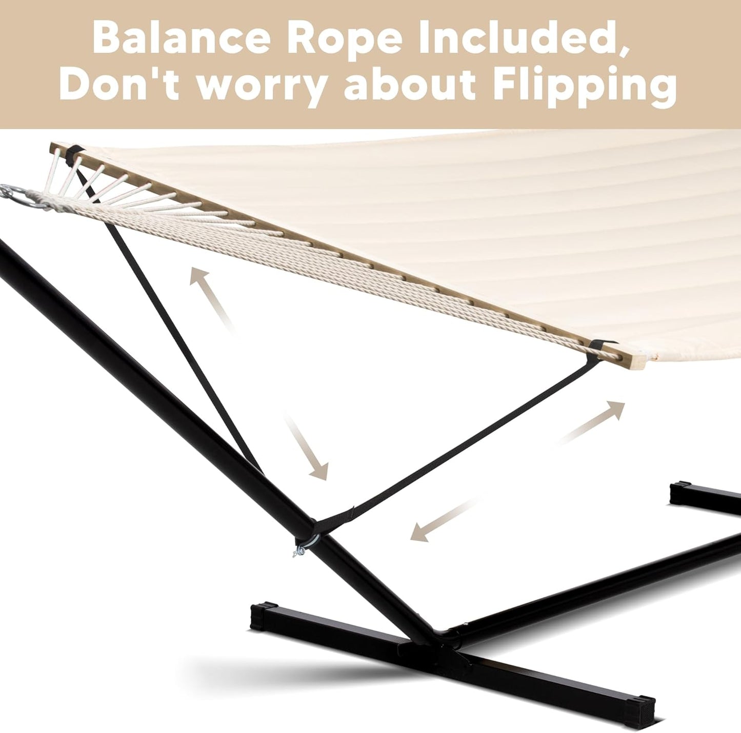 2 Person Hammock with Stand Heavy Duty Portable Dark Grey