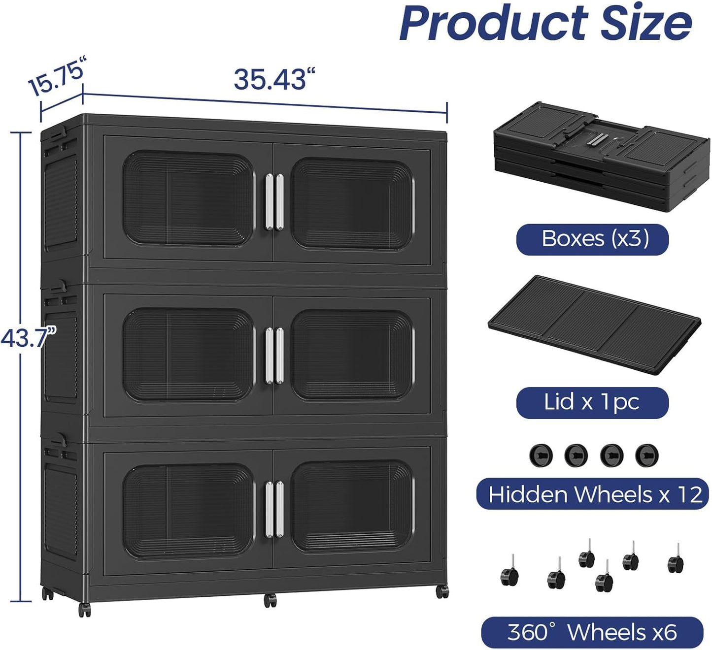200GAL Extra Large Storage Bins with Lids and Wheels 4 Pack