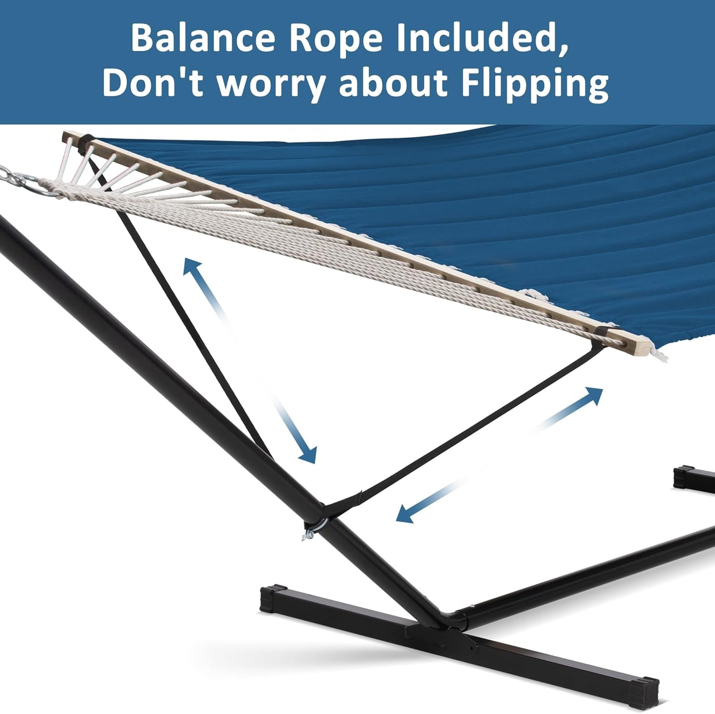 2 Person Hammock with Stand Heavy Duty Portable Dark Grey
