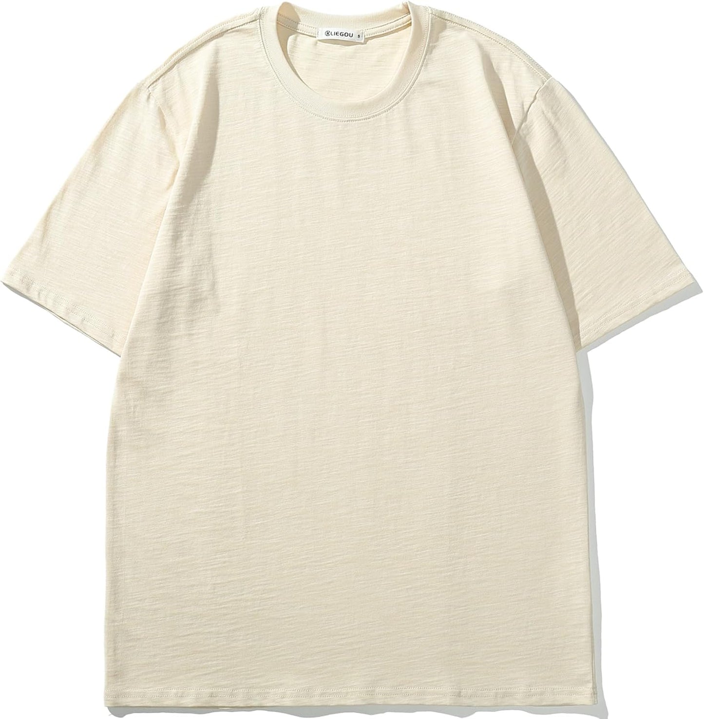 Cotton Loose Fit Thick T-Shirt Heavy Weight Crewneck Tees for Men
