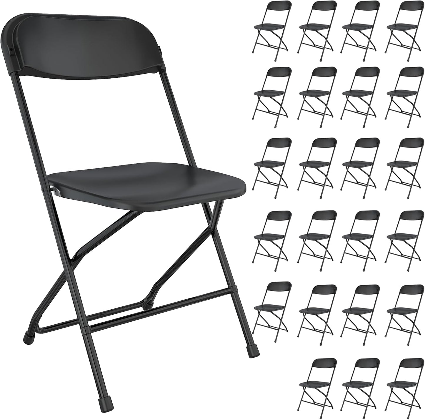 10 Pack White Folding Chairs Portable Party Chairs