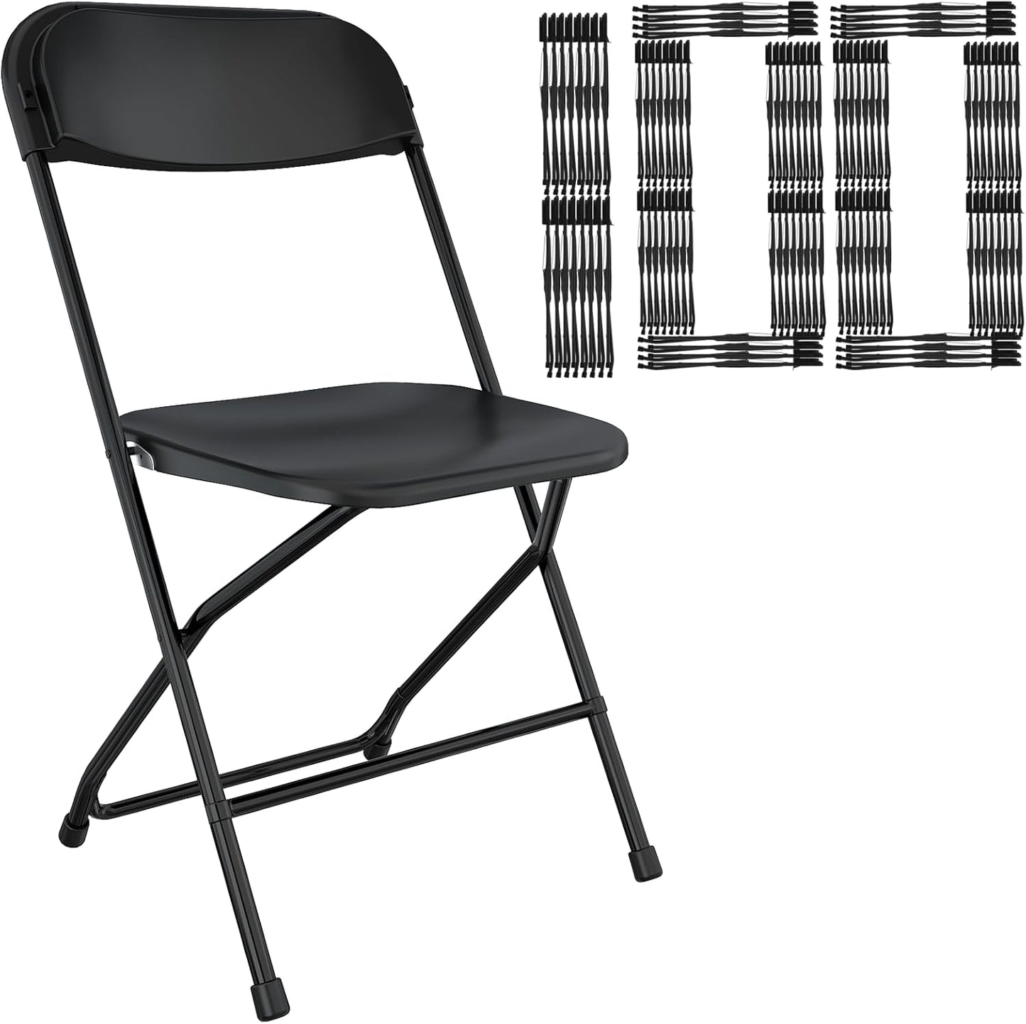 10 Pack White Folding Chairs Portable Party Chairs