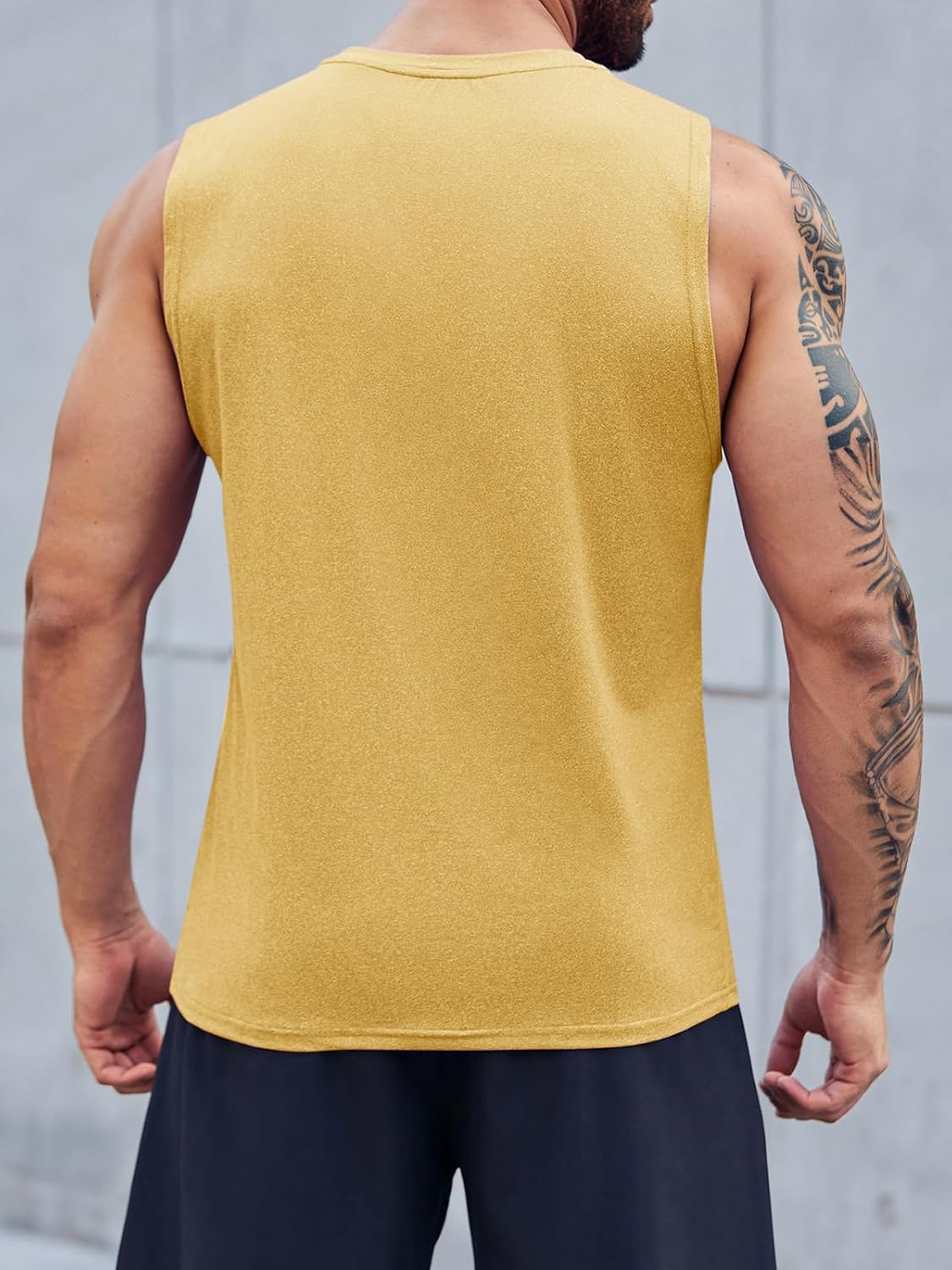 Men's Sleeveless Tank Tops Crewneck Solid Loose Fit Shirt