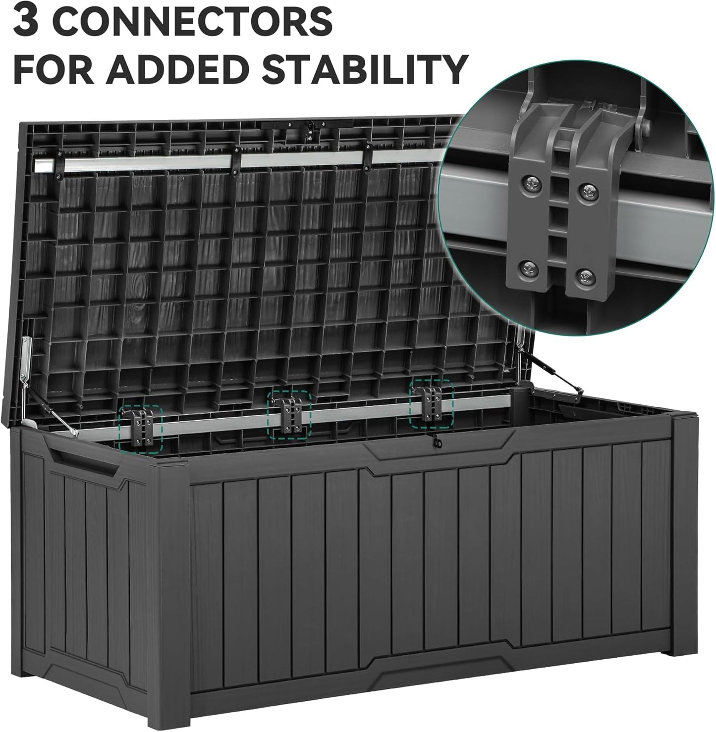 YITAHOME 120 Gallon Large Deck Box Upgraded Resin Outdoor Storage Boxes