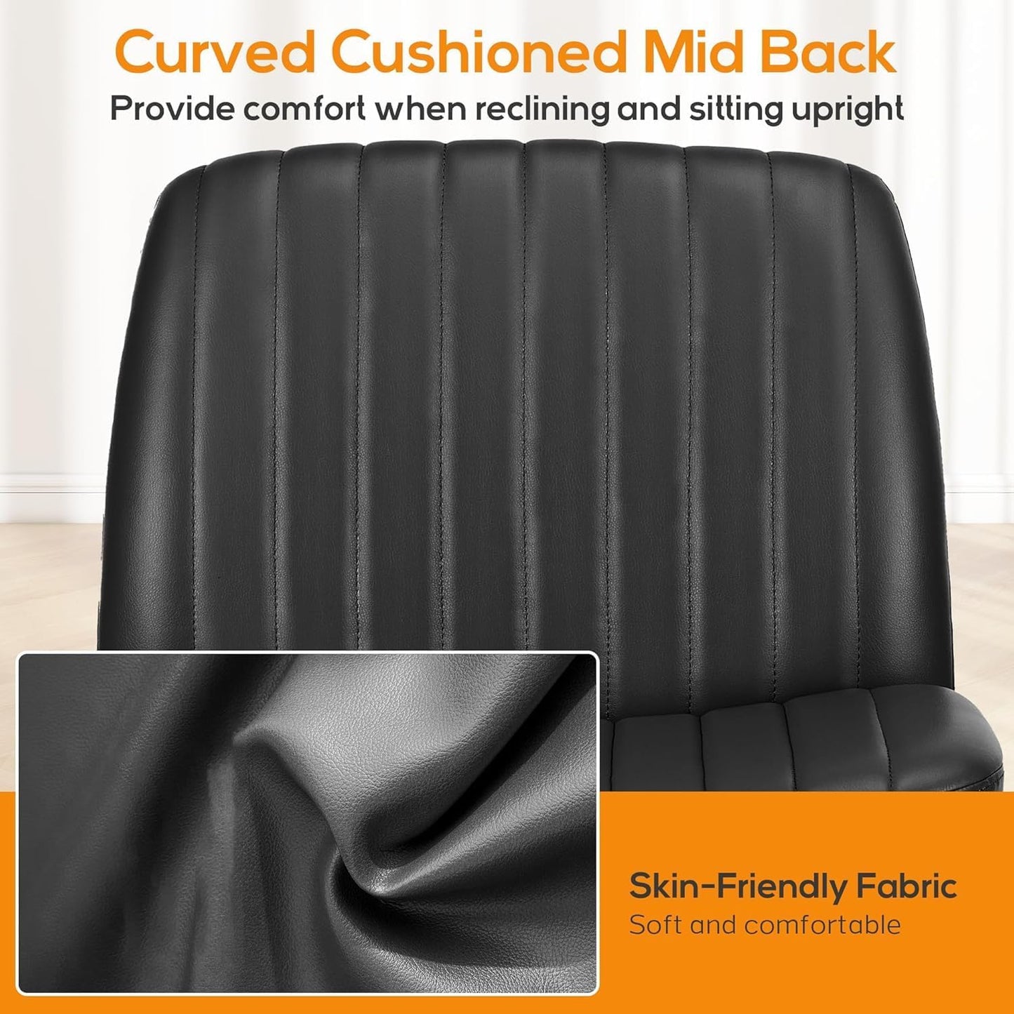 DUMOS Criss Cross Chair Legged Office Wide Comfy Desk Seat