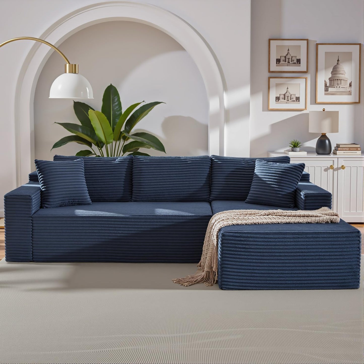 105 Inch Cloud Sectional Couch with Deep Seat