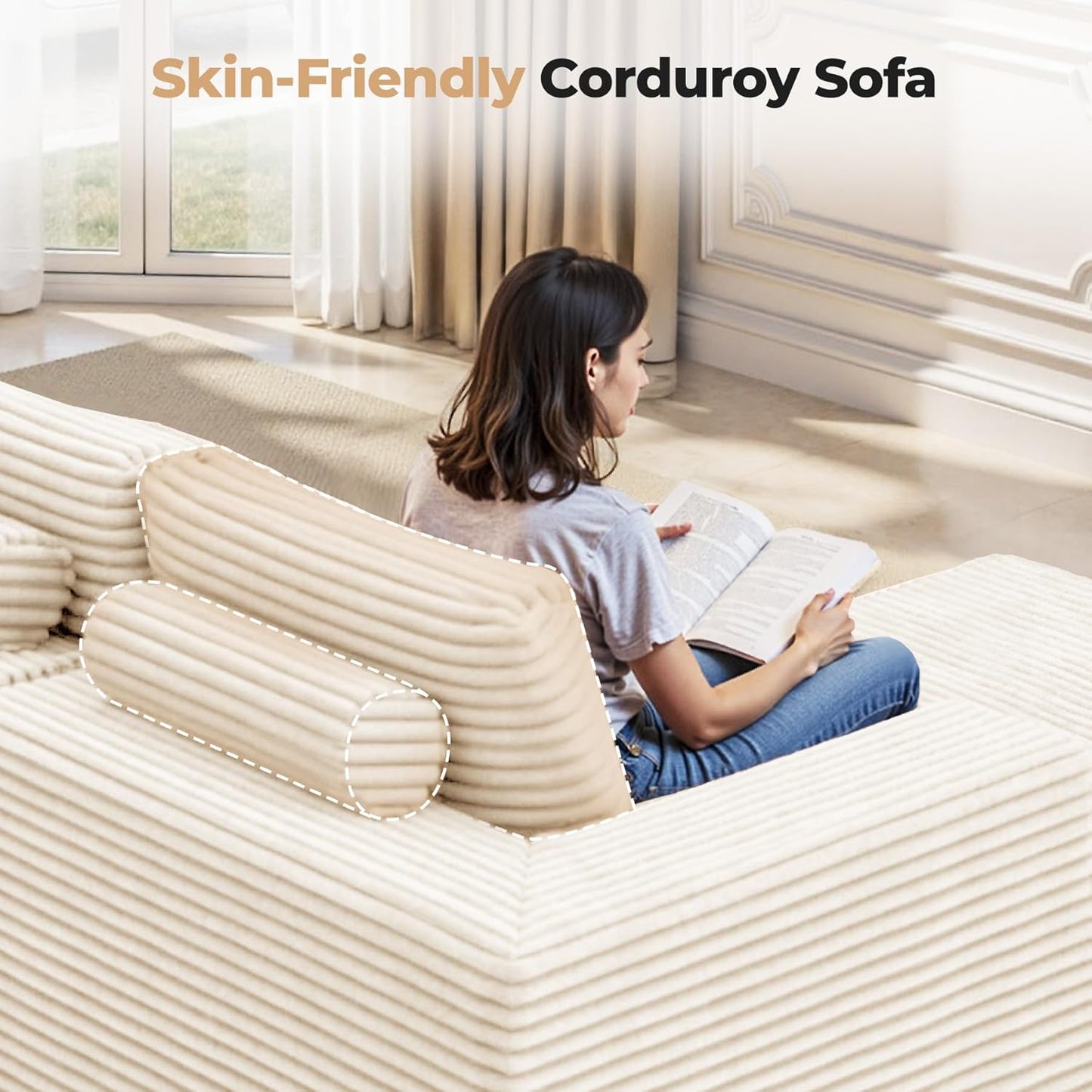 111‘’ Modular Sectional Cloud Couches with L Shaped Chaise