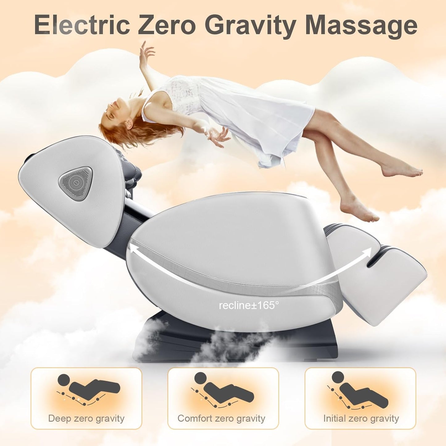 Zero Gravity Massage Chair with 10 Fix Rollers Heating Foot Massage