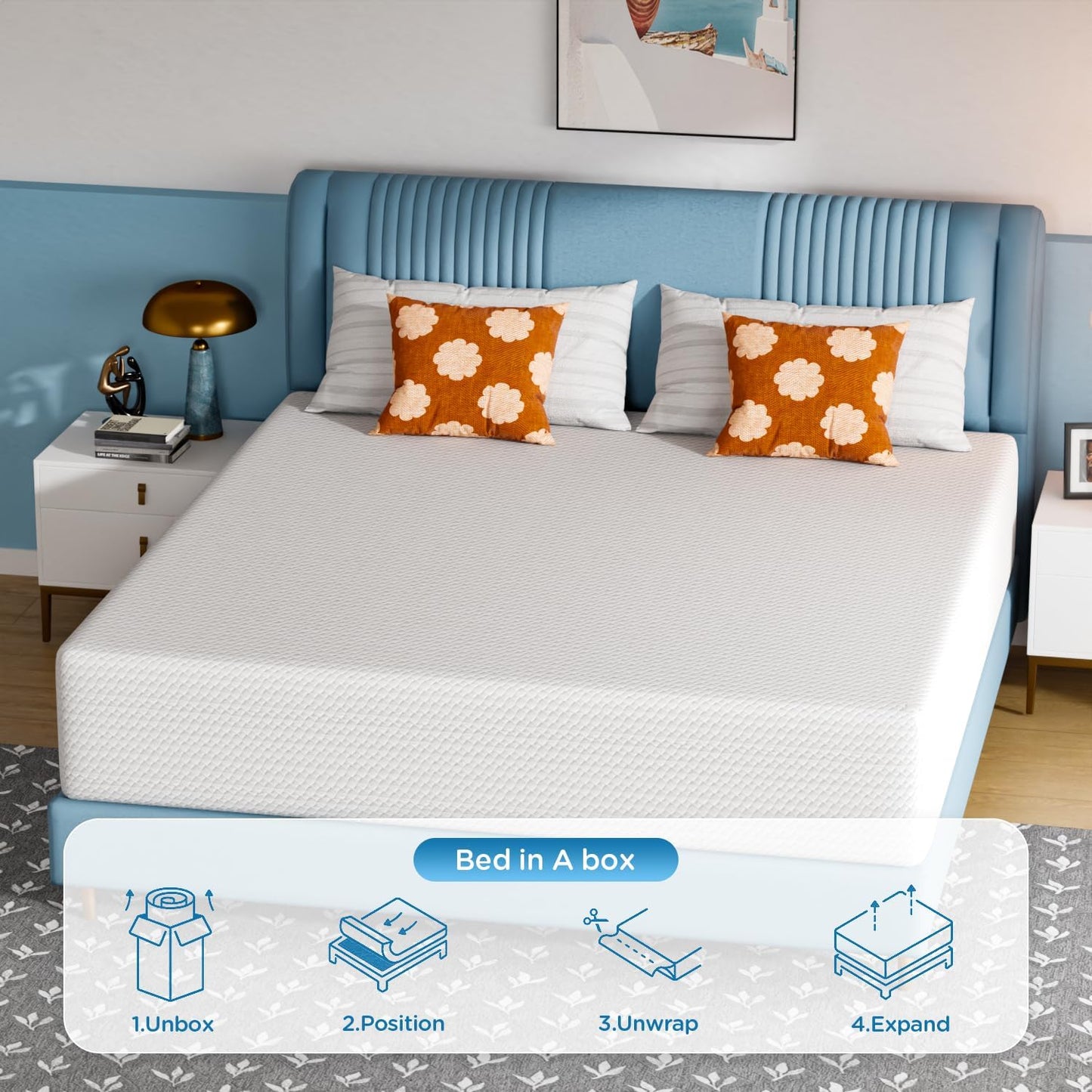 Twin 6 Inch Gel Memory Foam Mattress in a Box Medium Firm