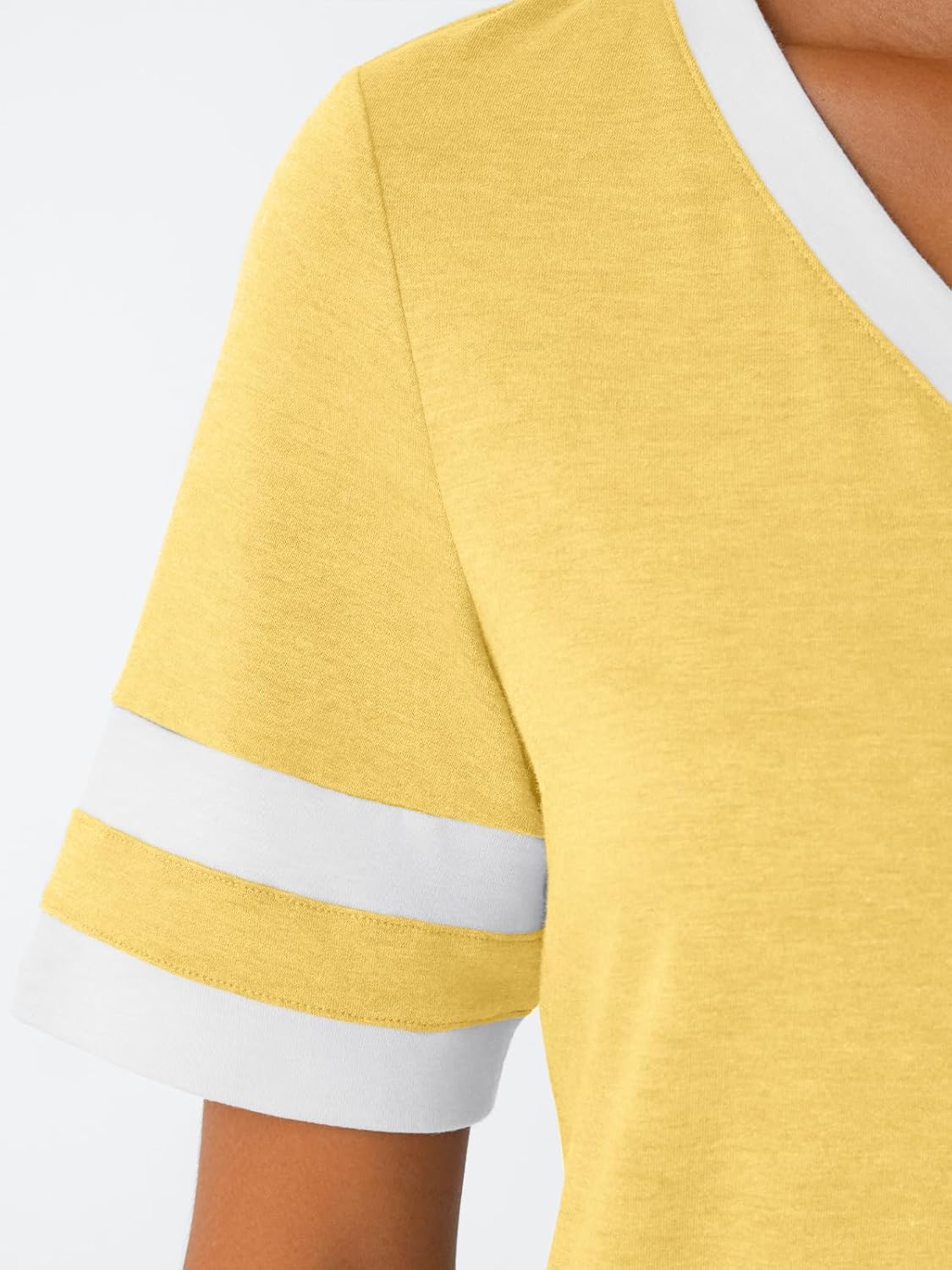 Women's Short Sleeve V Neck T Shirts Trendy Casual Spring Tops