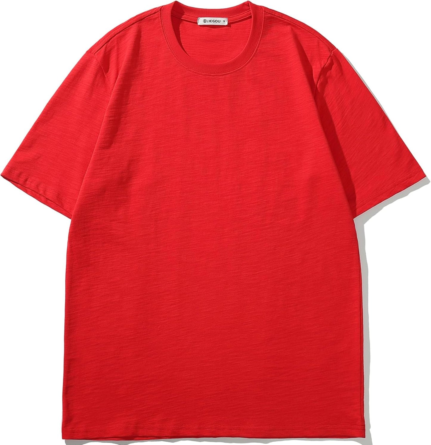Cotton Loose Fit Thick T-Shirt Heavy Weight Crewneck Tees for Men